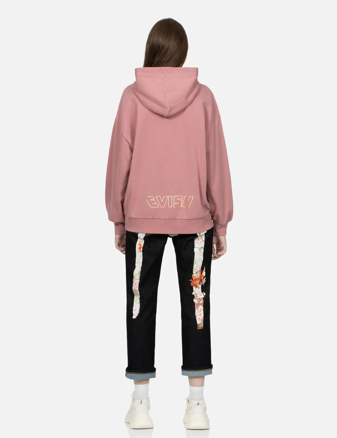 Goldfish and Floral Flow Print Oversized Hoodie