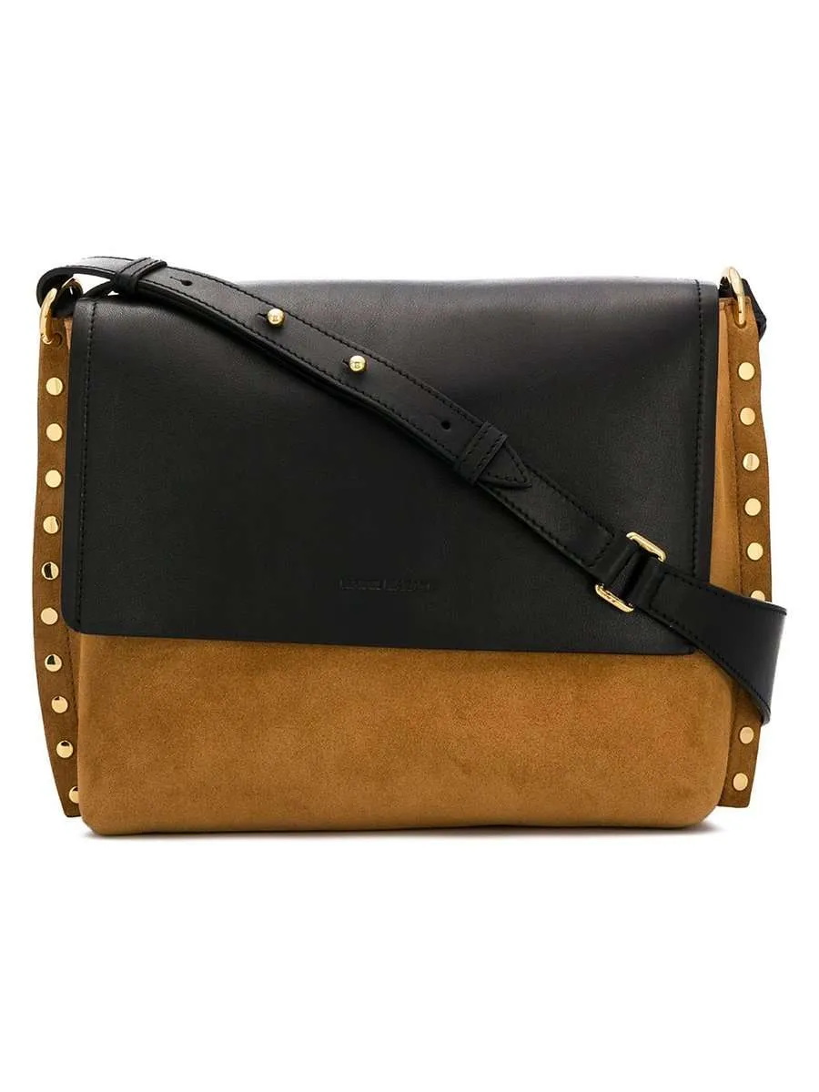 Isabel Marant Medium Asli Black And Camel Suede And Leather Shoulder Bag