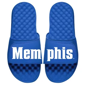 ISlide Memphis Tigers Royal Wordmark Graphic Slide Sandals