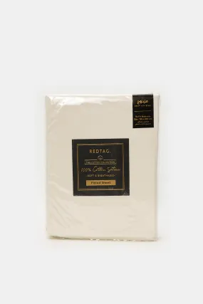 Ivory Cotton Fitted Sheet (Double Size)