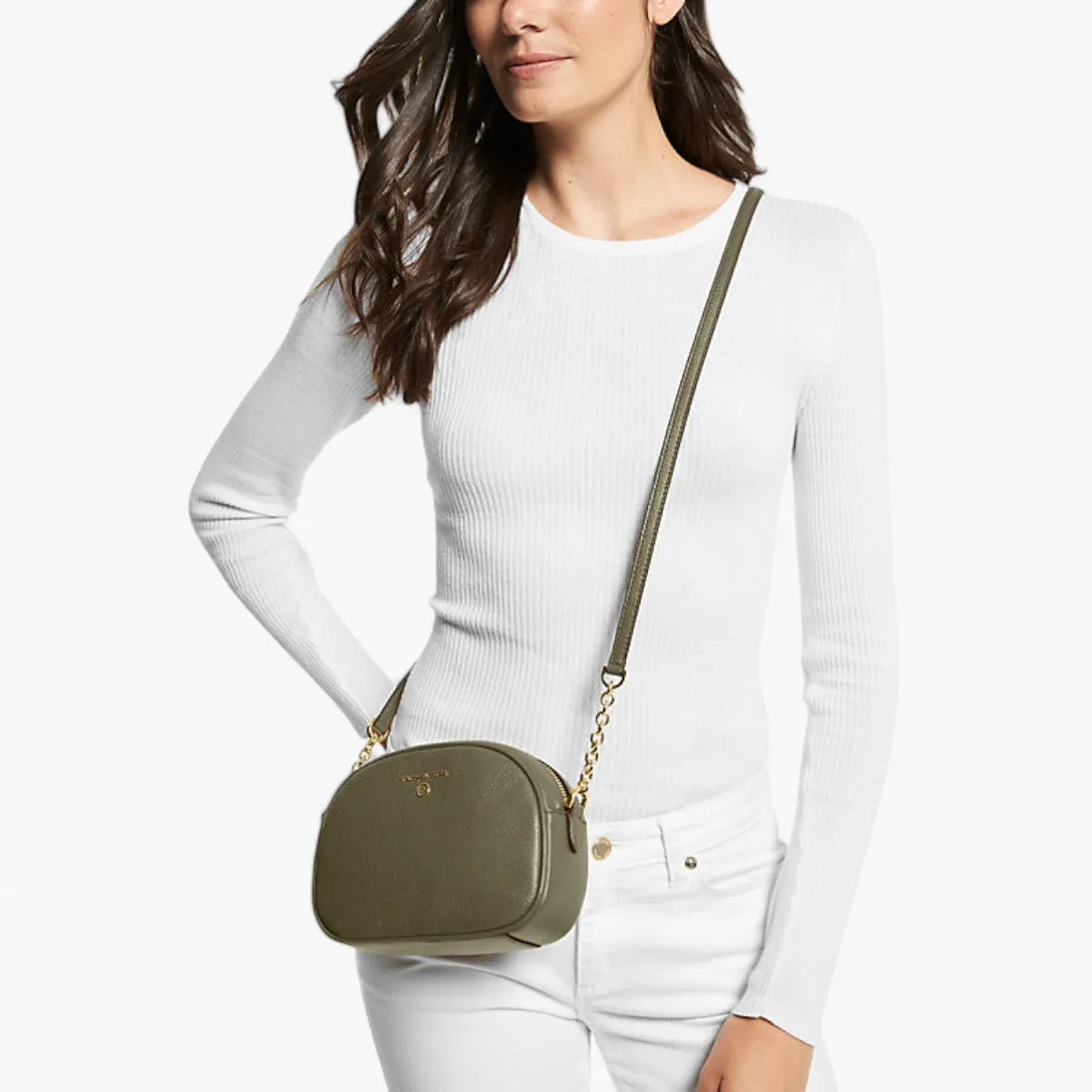 Jet Set Charm Small Pebbled Leather Crossbody Bag