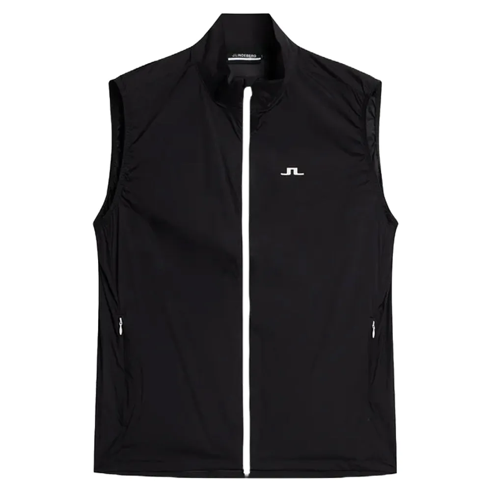 J.Lindeberg Ash Light Packable Golf Vest Black - SS24