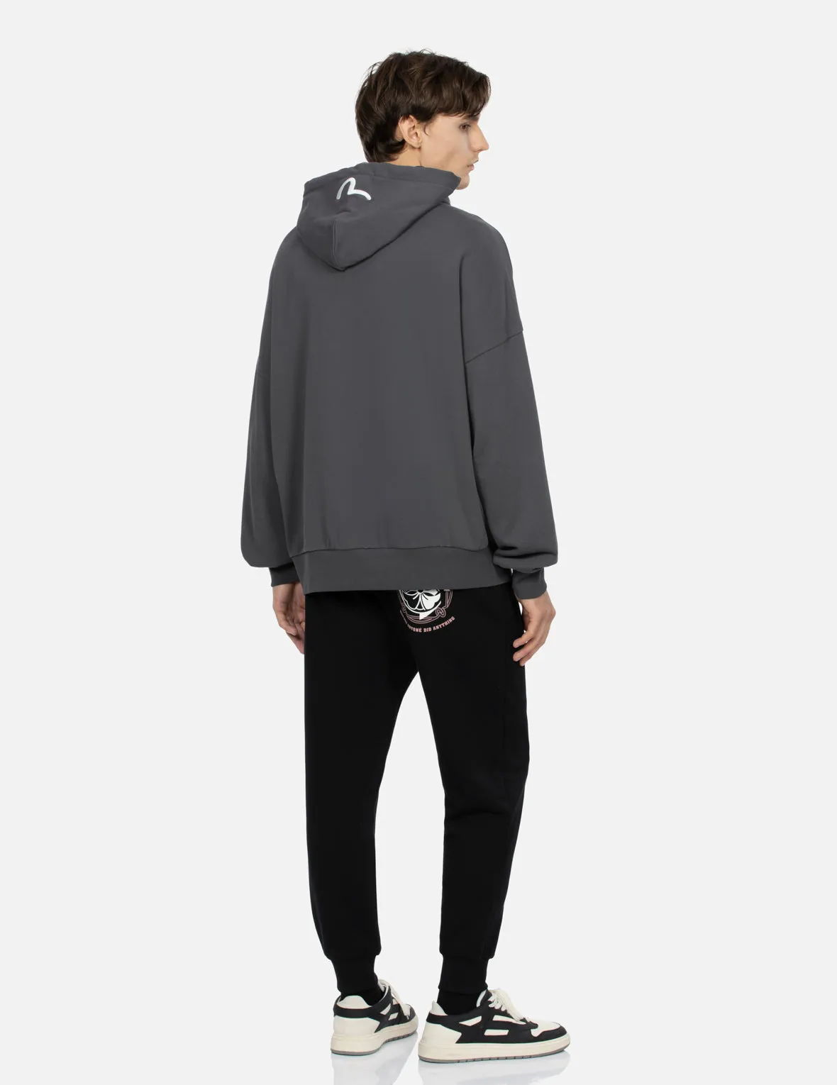 Kamon Print Loose Fit Hoodie