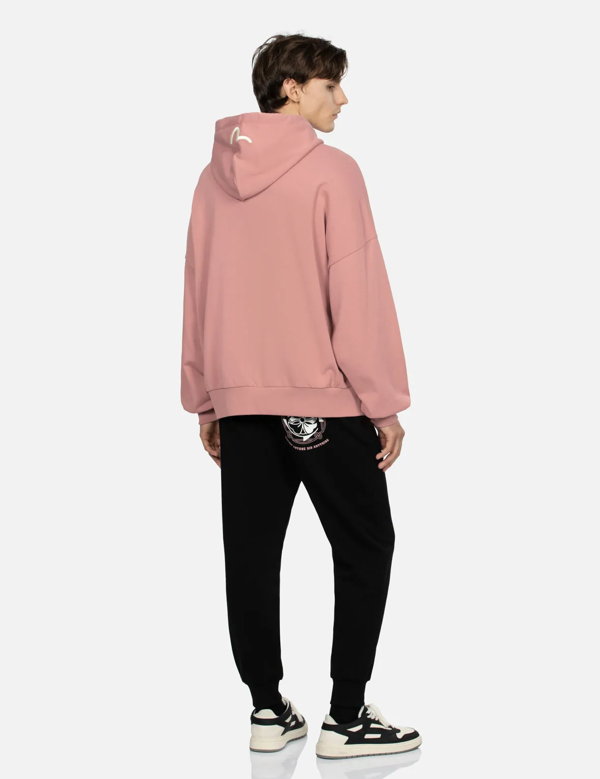 Kamon Print Loose Fit Hoodie