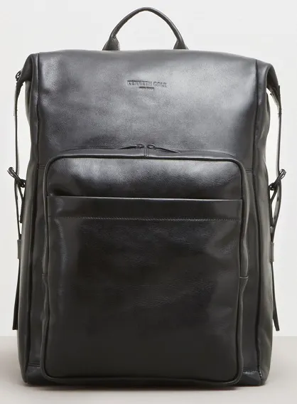 Kenneth Cole Cow Rugged Leather Single Gusset Computer Backpack 