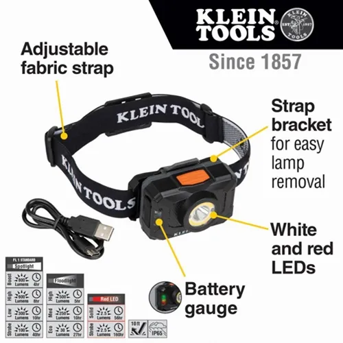 Klein Rechargeable 2-Color LED Headlamp 56414