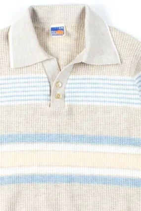 Knit Striped Polo Shirt