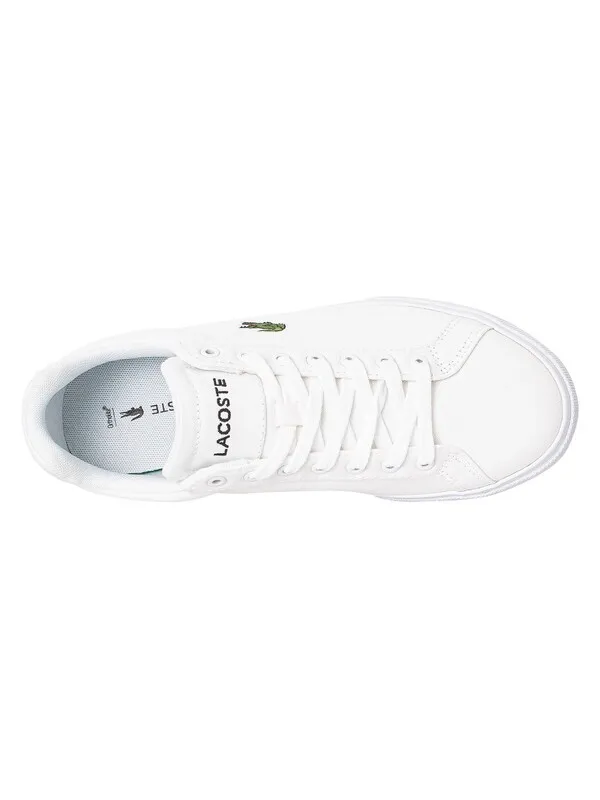 Lacoste Lerond Pro BL 123 1 CMA Canvas Trainers - White/White