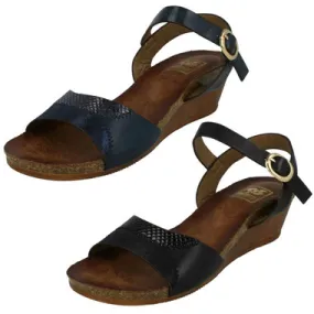 Ladies Down To Earth Mid Wedge Mule Sandals