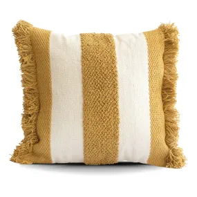 Logan Fringe Pillow Cover in Yellow