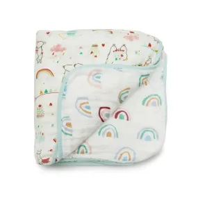 Loulou Rainbow & Designs Muslin Quilt Baby Blanket