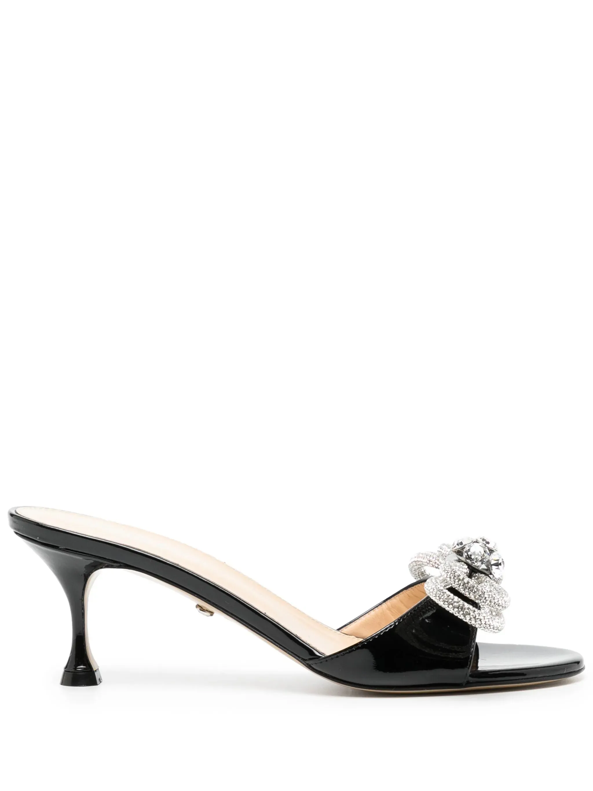 MACH & MACH 65 Double Bow Patent Leather Mules In Black