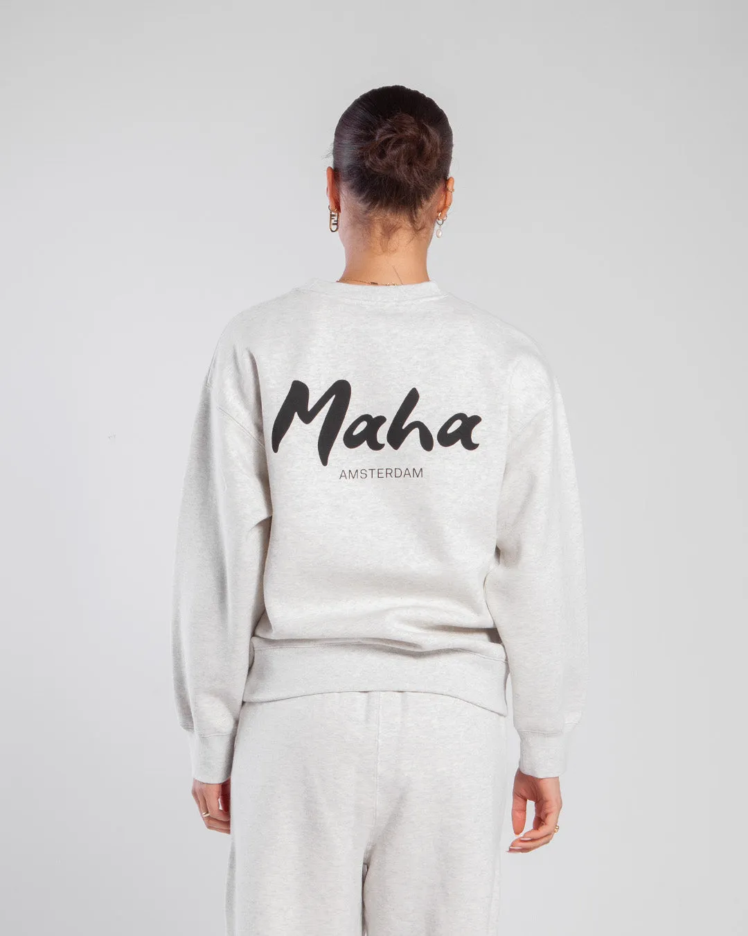 Maha Amsterdam Basic Crew Sweater Heather Grey