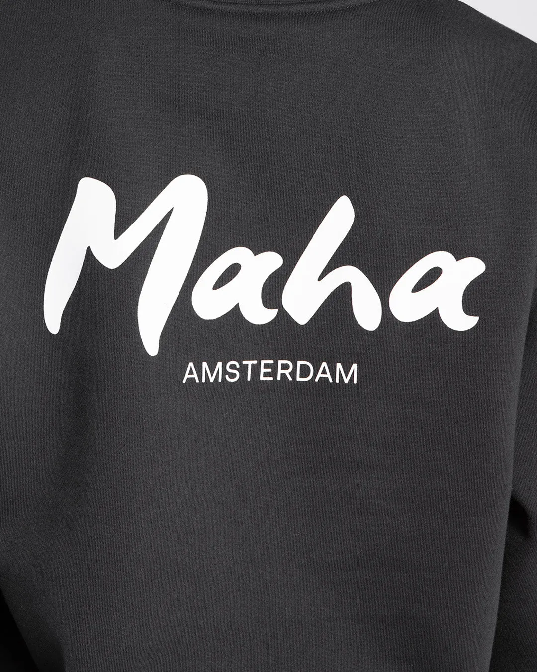 Maha Amsterdam Basic Crew Sweater Washed Black