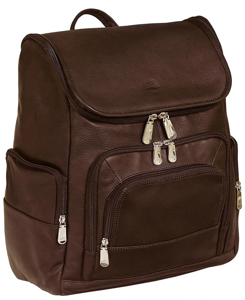 Mancini Colombian Leather Extra Large Laptop Backpack 