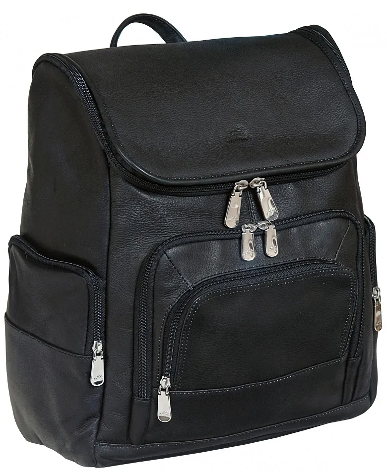 Mancini Colombian Leather Extra Large Laptop Backpack 