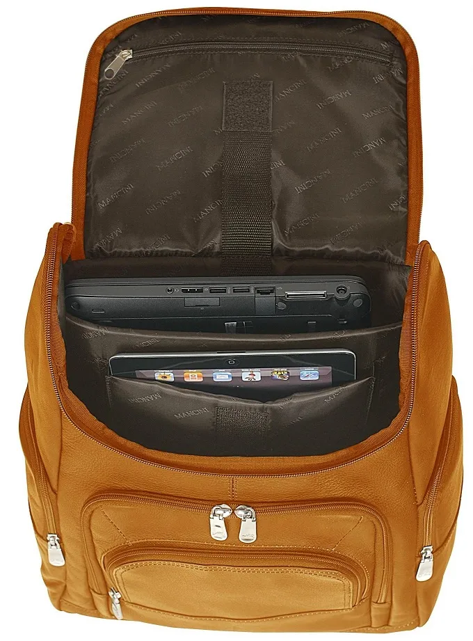 Mancini Colombian Leather Extra Large Laptop Backpack 