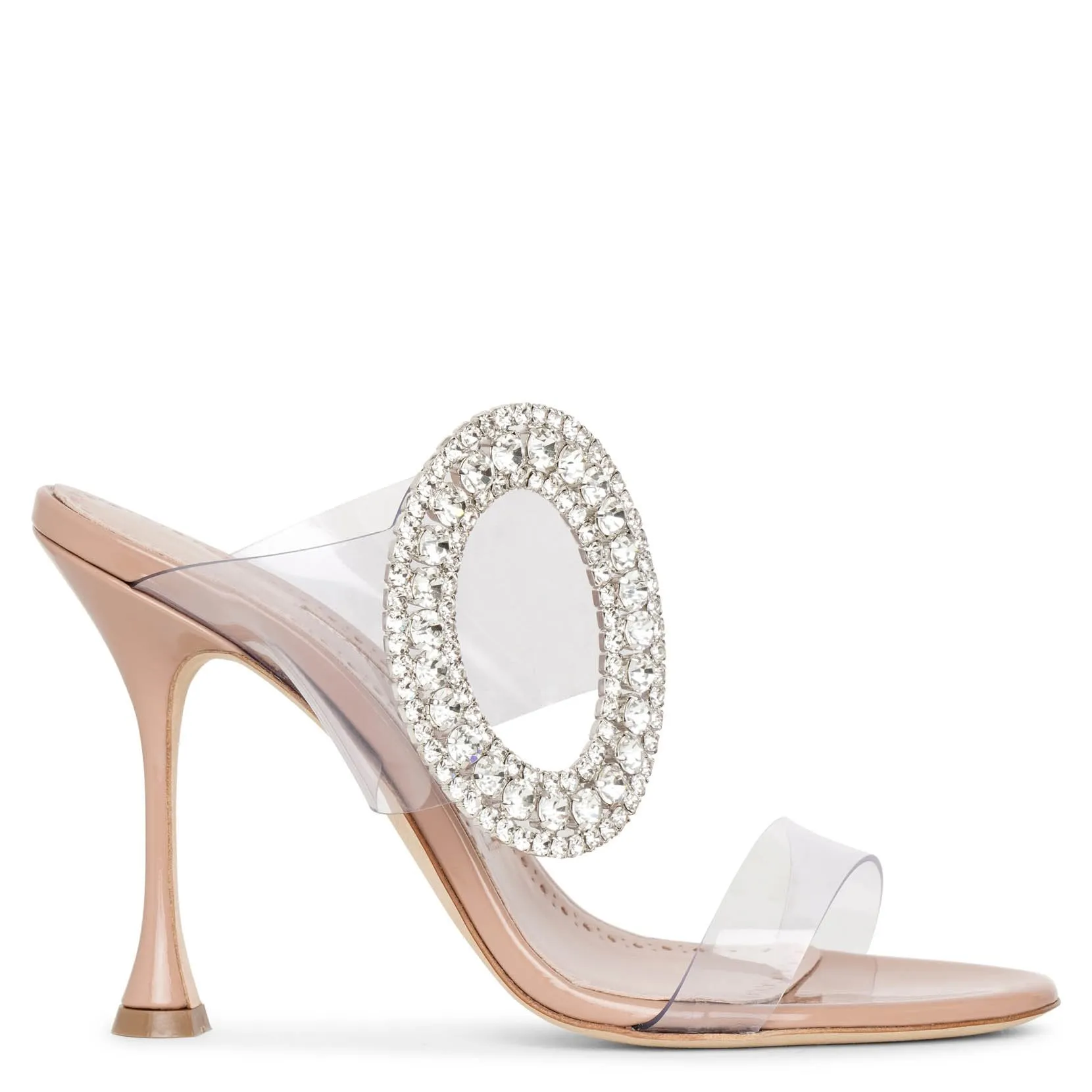 Manolo Blahnik Fibionabi 105 patent nude mules