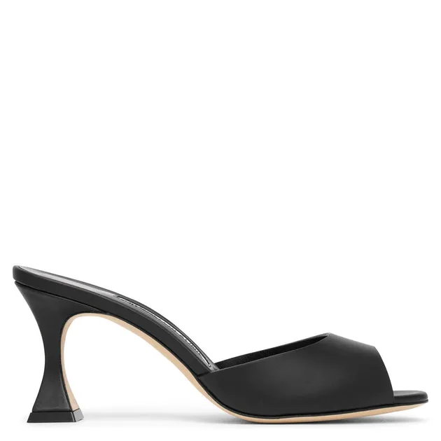 Manolo Blahnik Jadarona 70 black leather mules