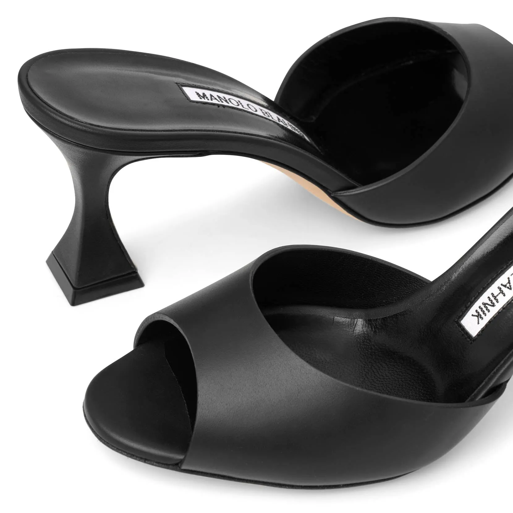 Manolo Blahnik Jadarona 70 black leather mules