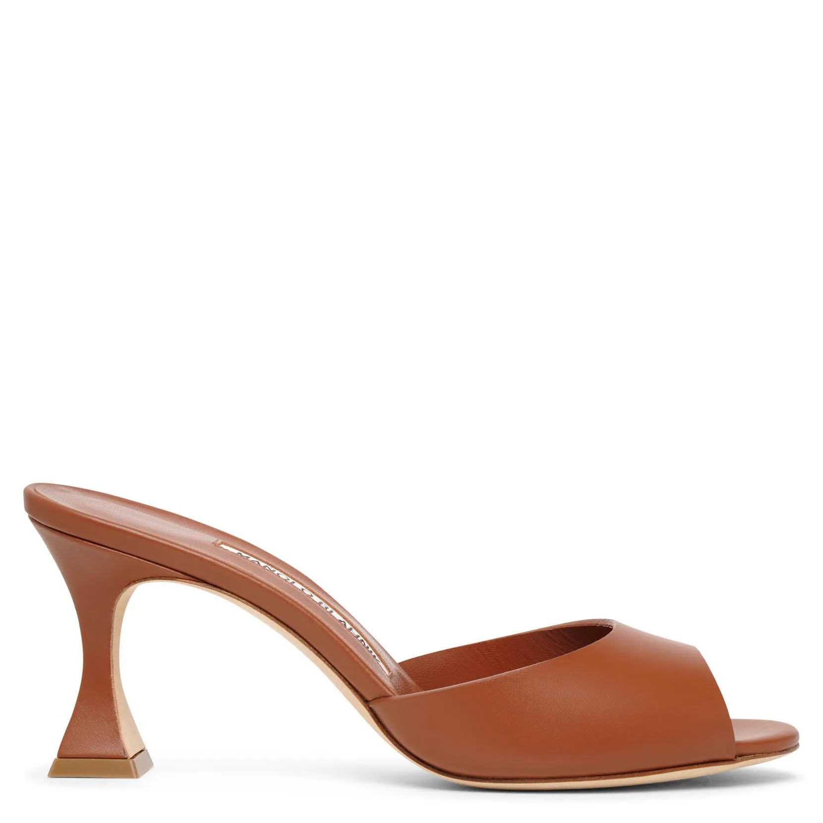 Manolo Blahnik Jadarona 70 brown leather mules