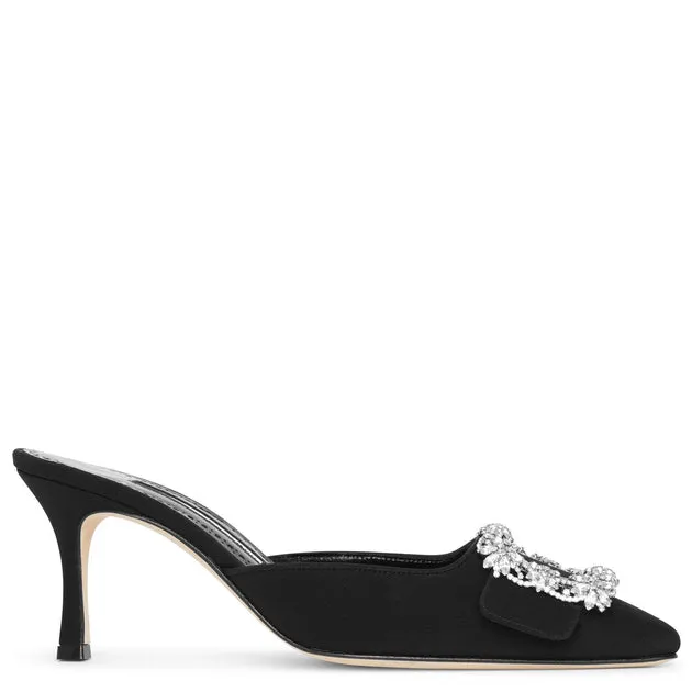 Manolo Blahnik Maysale Jewel 70 crepe satin mules