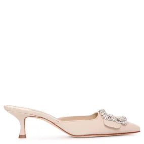 Manolo Blahnik Maysale Jewel white mules