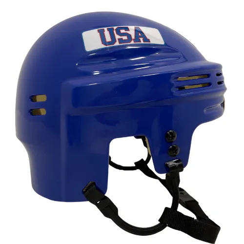 Mark Johnson Autographed Royal Blue Mini Helmet USA (Standard Number)