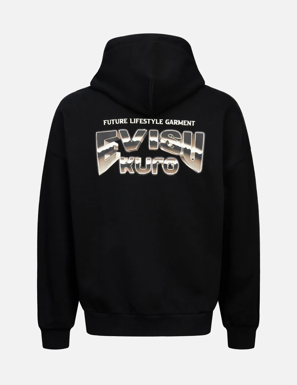 Metallic Effect Logo Print Oversized Hoodie