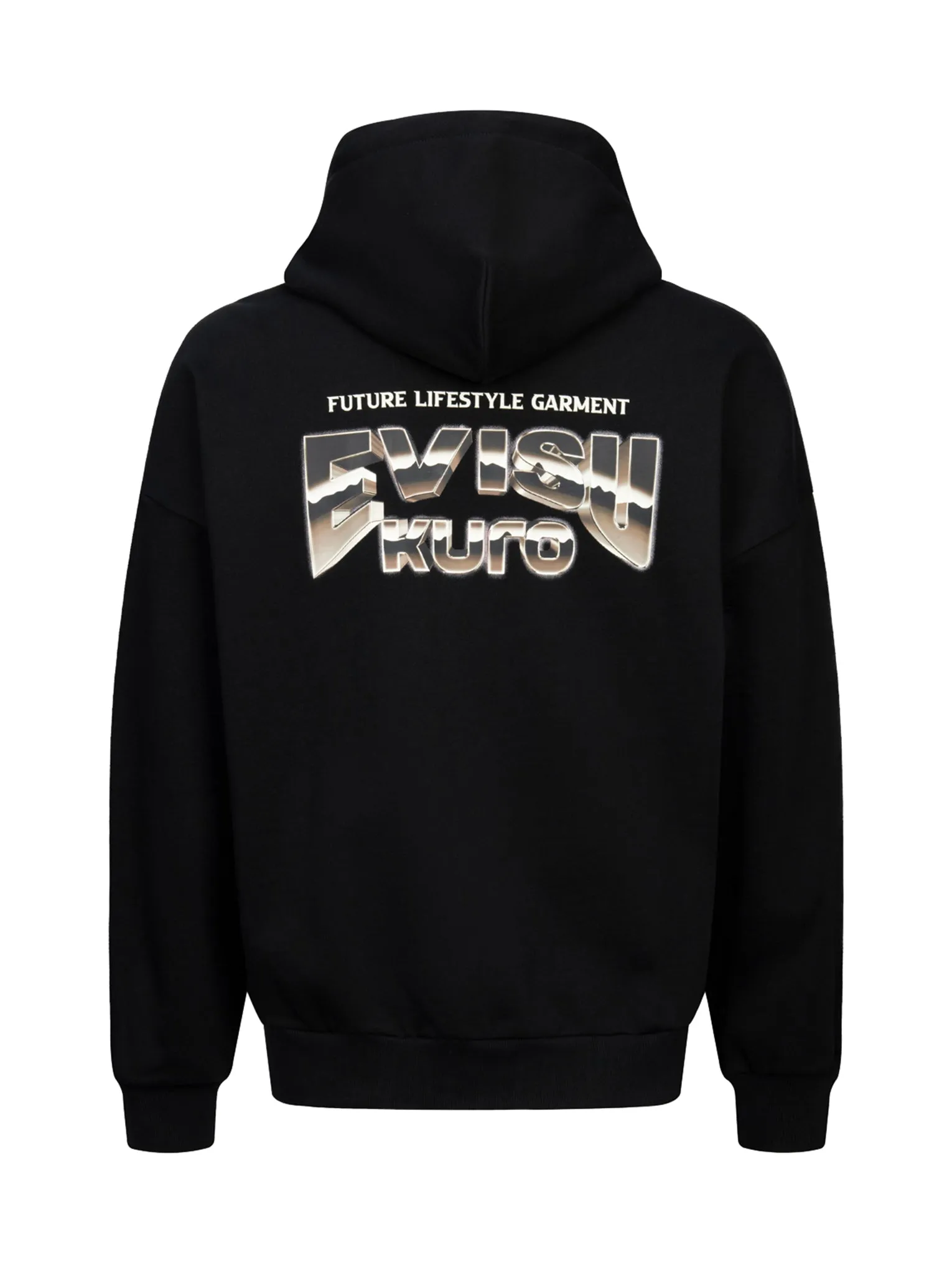 Metallic Effect Logo Print Oversized Hoodie