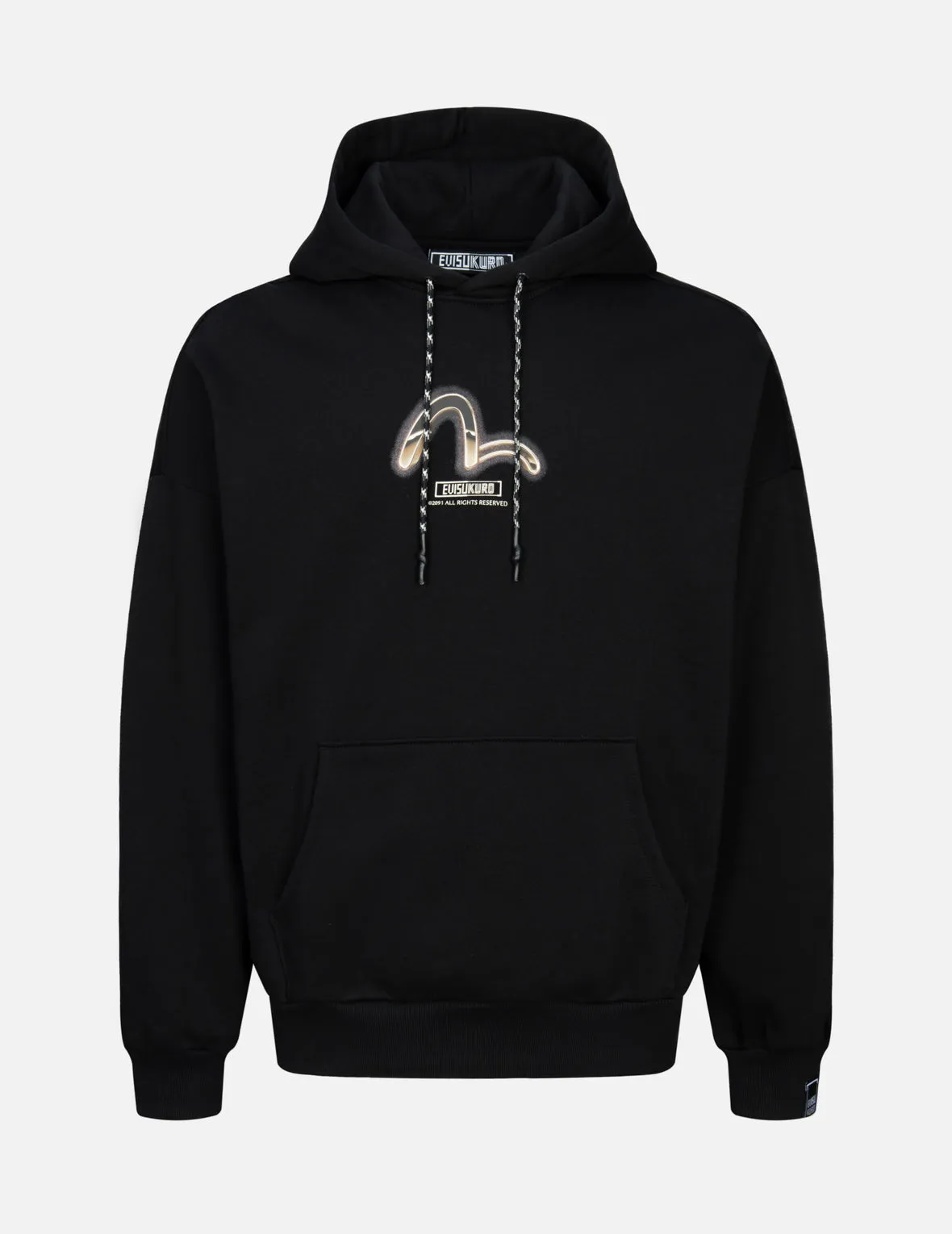 Metallic Effect Logo Print Oversized Hoodie