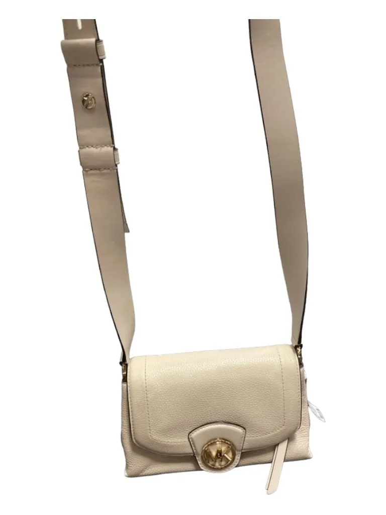 Michael Kors Ivory Leather Pebbled Gold Hardware Shoulder & Crossbody Strap Bag