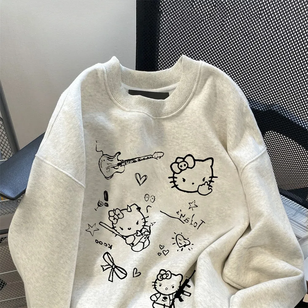 Milk fufu lazy sweet cute kitty cat sweater men and women spring and autumn age-reducing foreign style small inner top