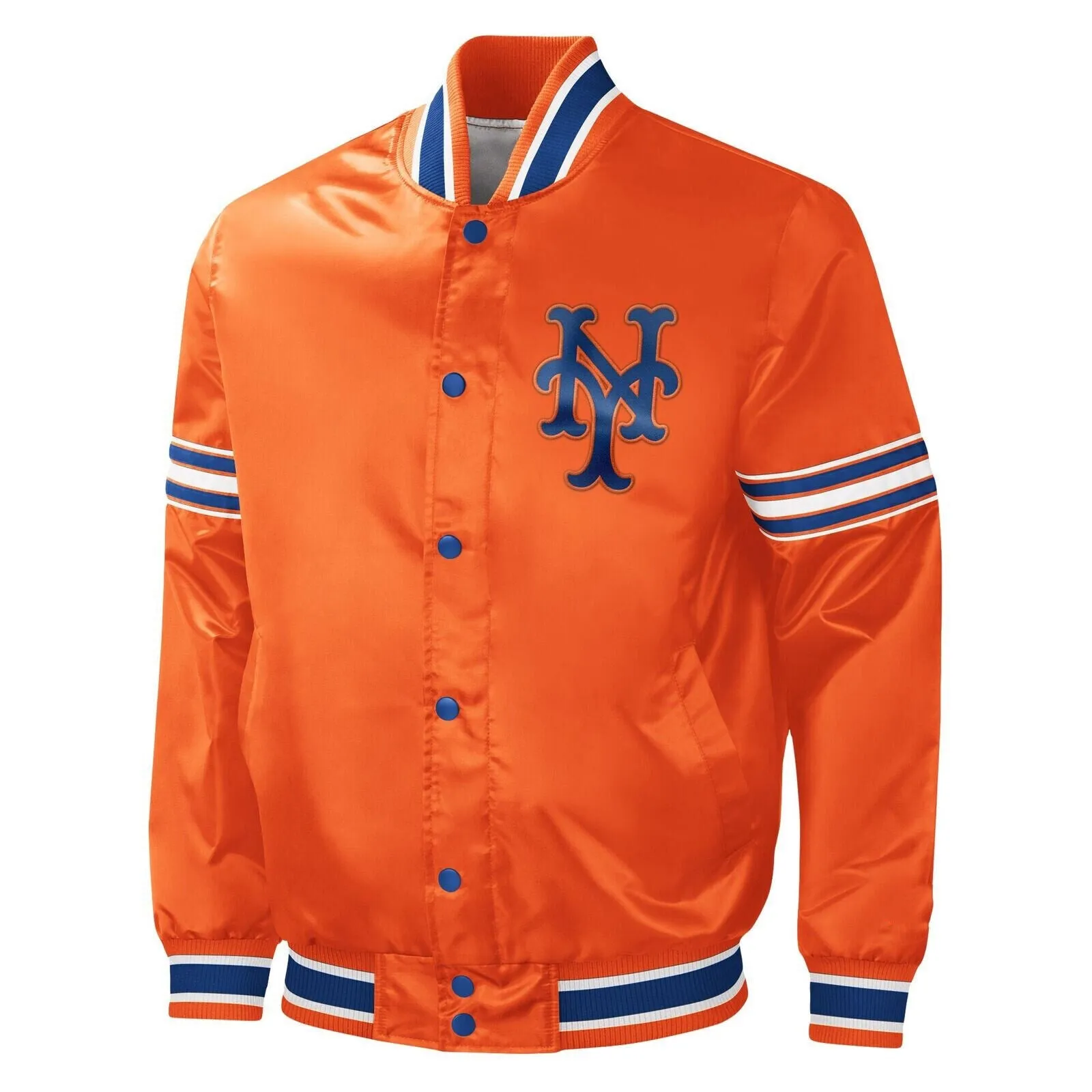 MLB New York Mets Vintage 80's Orange Satin Letterman Varsity Baseball Jacket