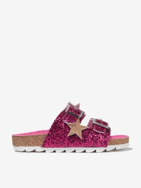 Monnalisa Girls Cool Glitter Sandals in Pink