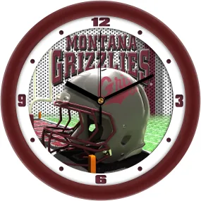 Montana Grizzlies 11.5'' Suntime Premium Glass Face Football Helmet Wall Clock