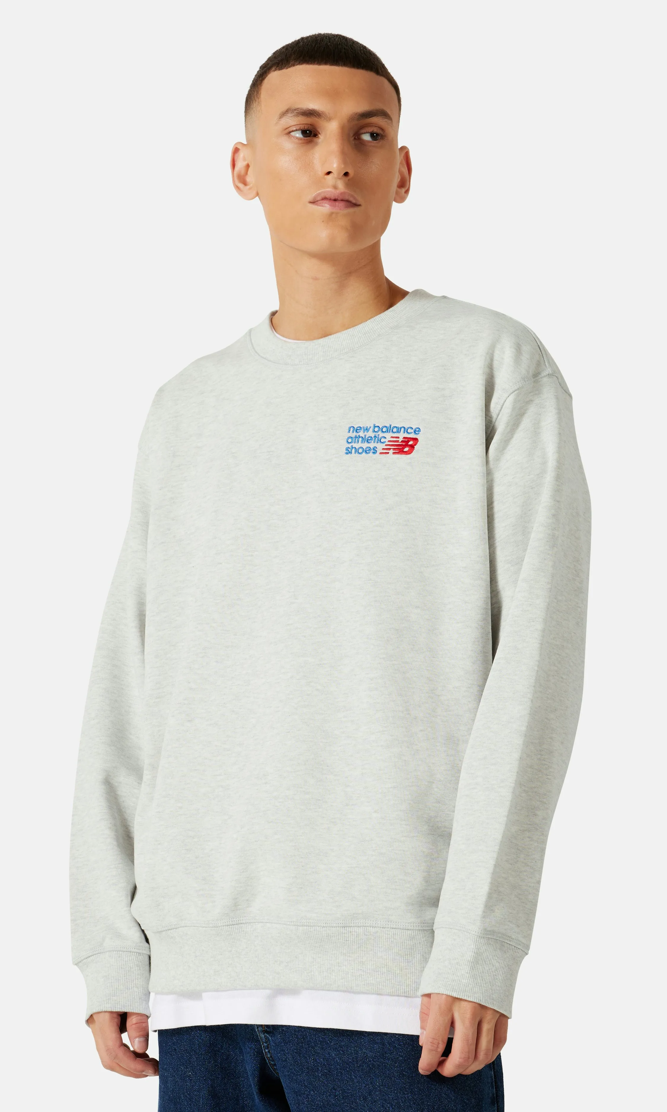 New Balance Athletics Relaxed Crewneck Grey melange | Men | Junkyard