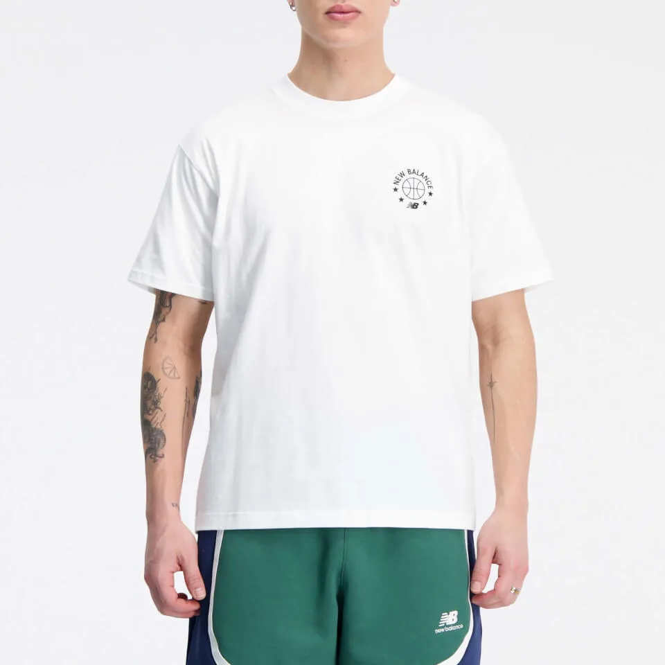 New Balance Hoops Graphic Cotton-Jersey T-Shirt - L | Coggles