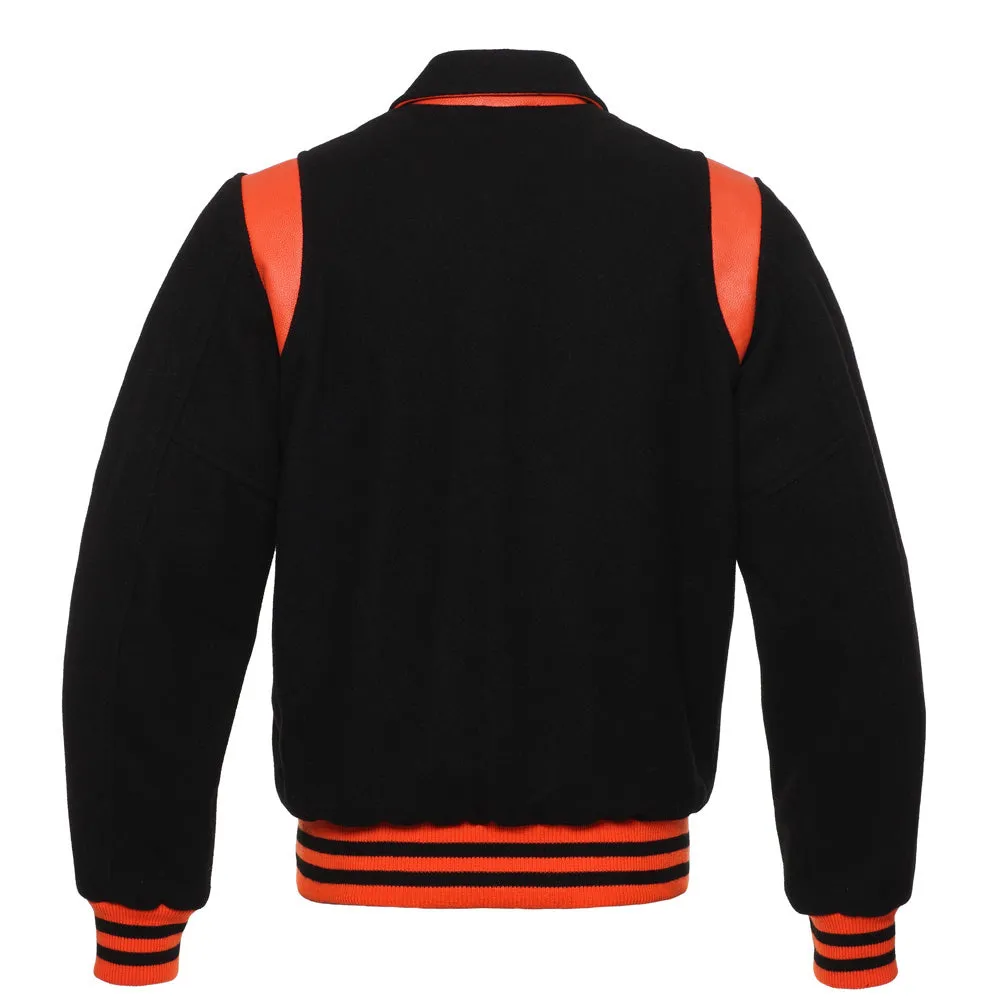 New Varsity Wool Letterman Jacket With Real Leather Shoulder Strips