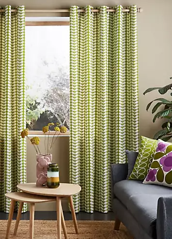 Orla Kiely Solid Stem Pair of Lined Eyelet Curtains | Kaleidoscope