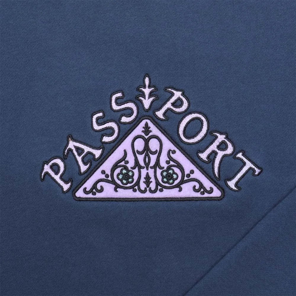 Pass Port Skateboards - Manuscript Embroidered Crewneck Sweatshirt - Navy