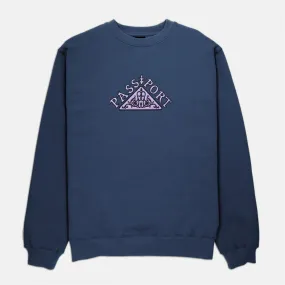 Pass Port Skateboards - Manuscript Embroidered Crewneck Sweatshirt - Navy