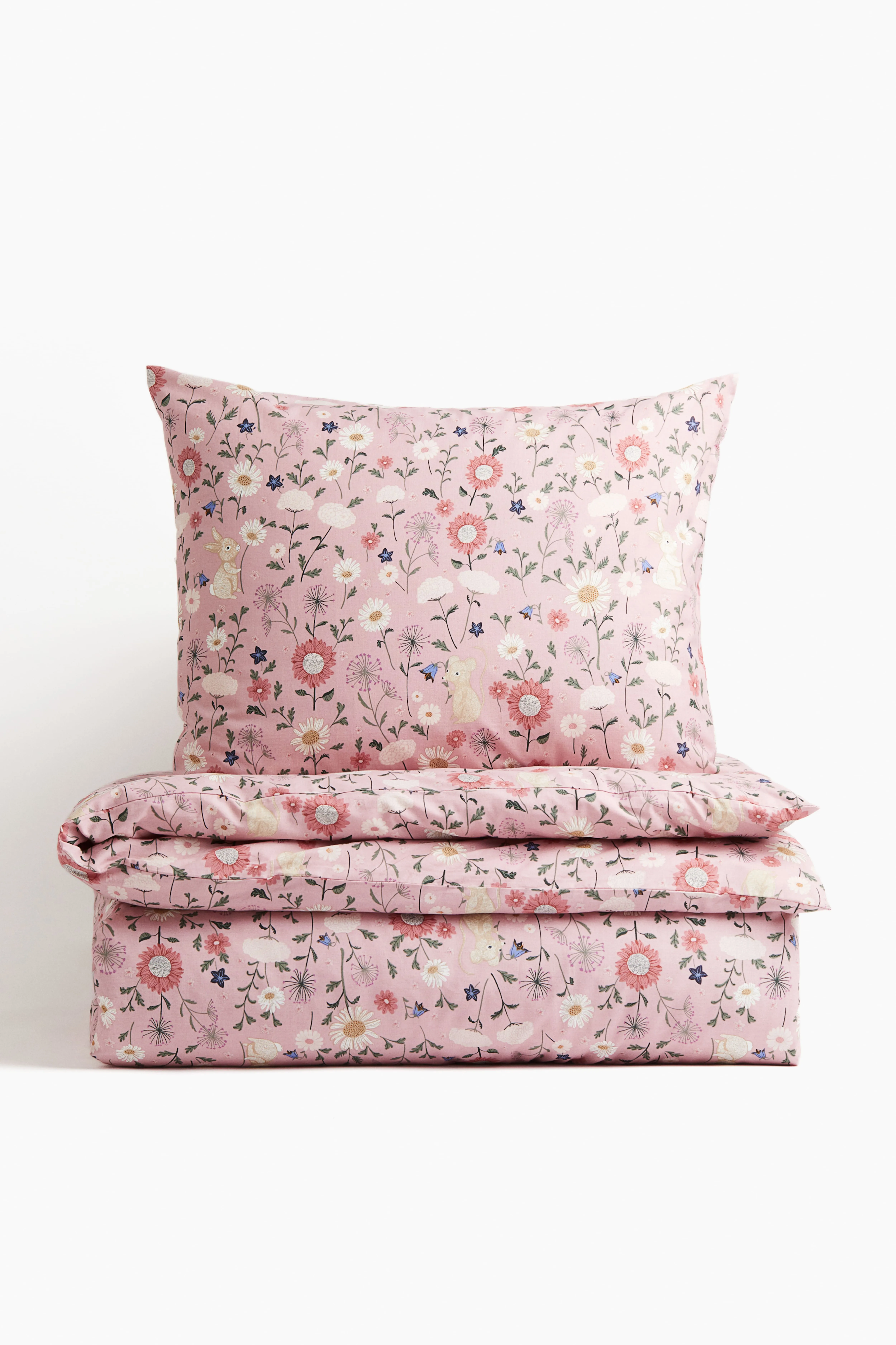 Patterned single duvet cover set - Light pink/Patterned - Home All | H&M GB