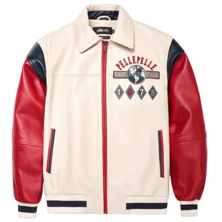 Pelle Pelle American Bruiser White Plush Leather Jacket - 100% Leather Jacket