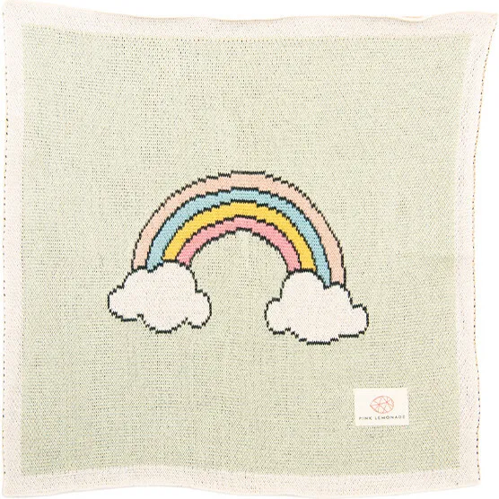 Pink Lemonade Rainbow Baby Blanket Set, Mint