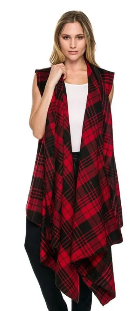 Plaid Vest | Red