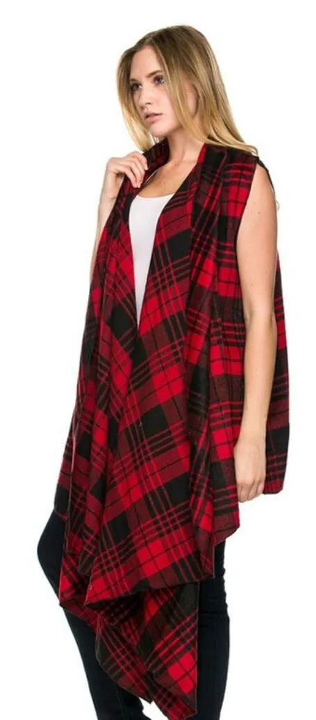 Plaid Vest | Red