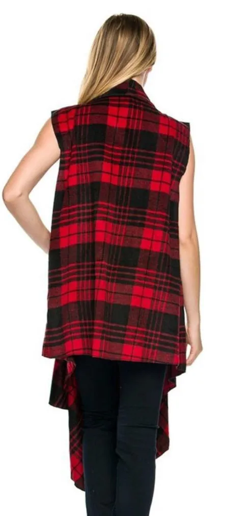 Plaid Vest | Red