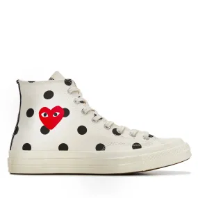 Play Converse Polka Dot Red Heart Chuck Taylor All Star ’70 High Sneakers  White