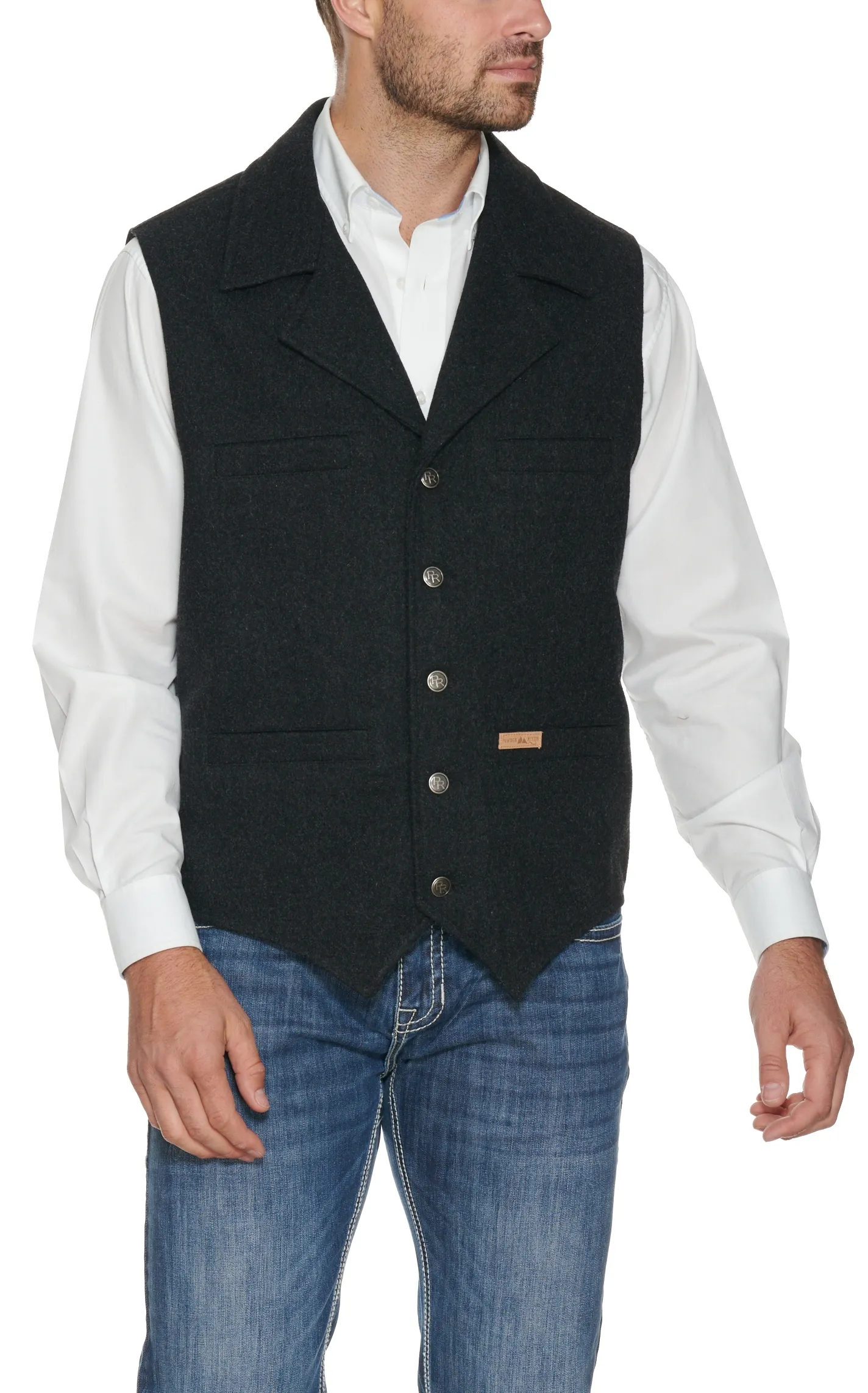 Powder River Men's Black Montana Wool Vest